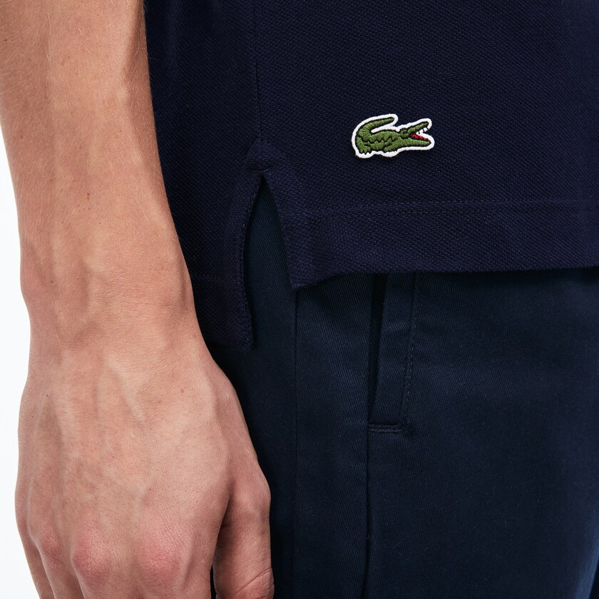 Men's Lacoste Navy Blue Polo Shirts Regular Fit LCST Lettering Petit Piqué SA9-31243T5