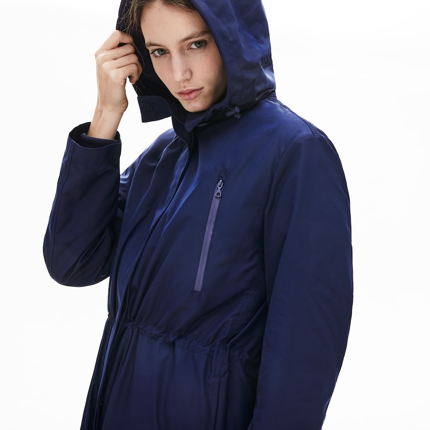 Women's Lacoste Navy Blue Parka Jackets Reversible Jacket 4-in-1 OB5-72407P0