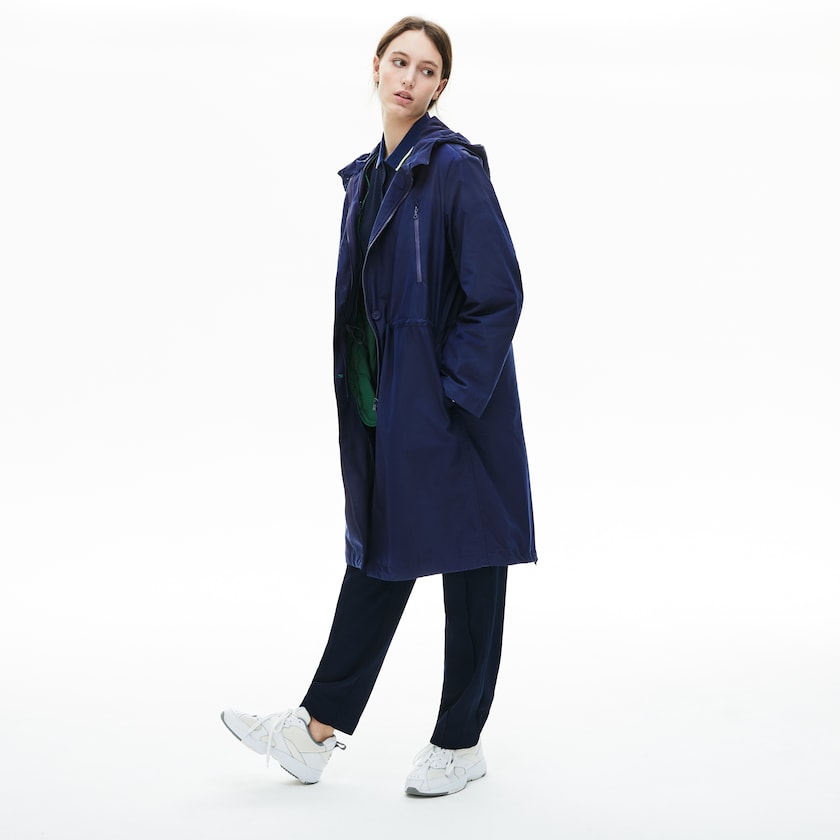 Women's Lacoste Navy Blue Parka Jackets Reversible Jacket 4-in-1 OB5-72407P0