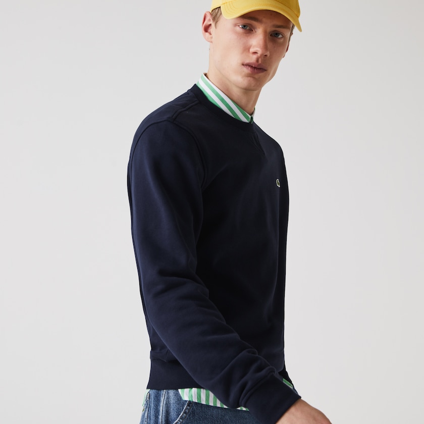 Men's Lacoste Navy Blue Sweatshirts SPORT Cotton Blend Fleece GA7-14921S9