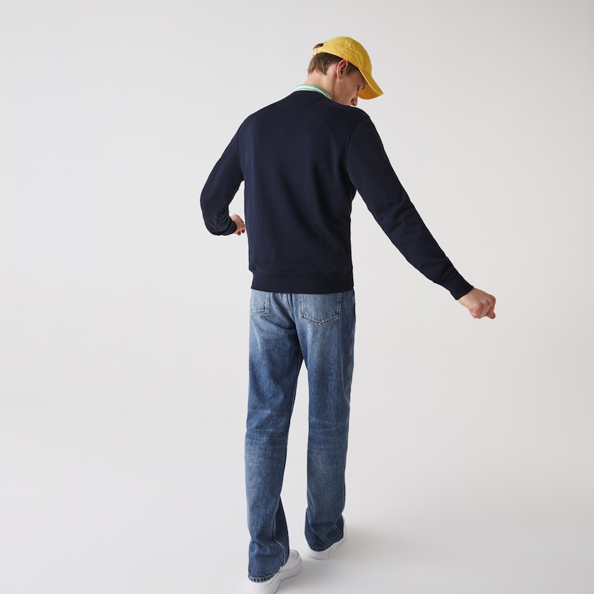 Men's Lacoste Navy Blue Sweatshirts SPORT Cotton Blend Fleece GA7-14921S9
