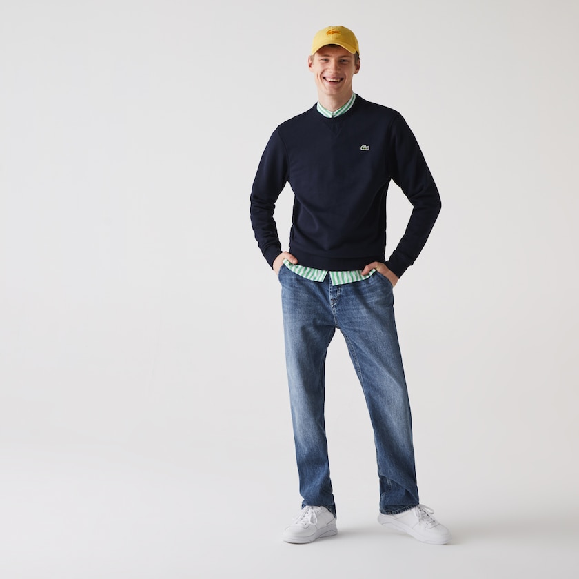 Men's Lacoste Navy Blue Sweatshirts SPORT Cotton Blend Fleece GA7-14921S9