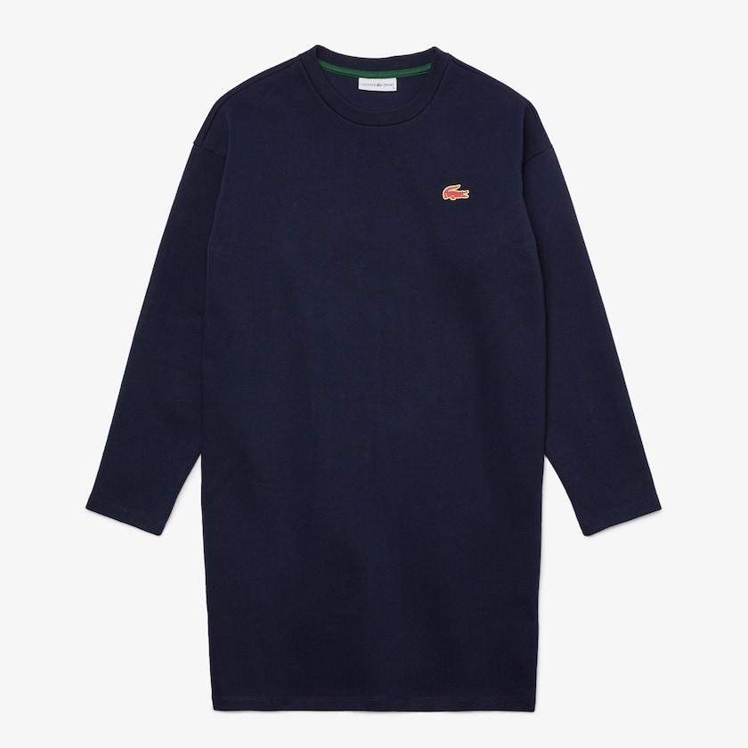 Women's Lacoste Navy Blue Dress SPORT Crew Neck Cotton Sweatshirt EX3-93649R4