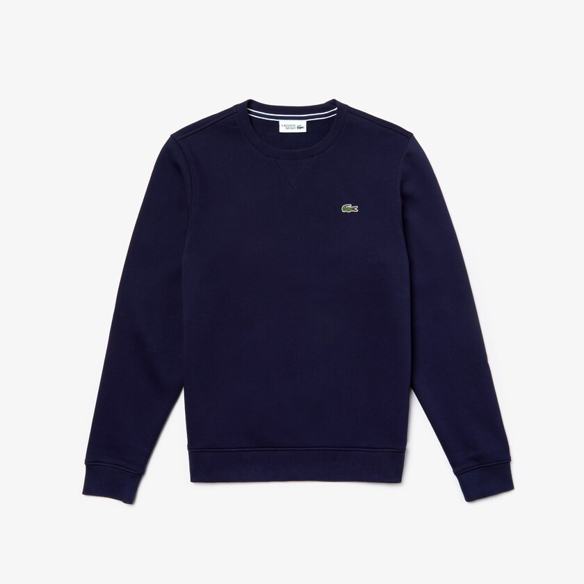 Men's Lacoste Navy Blue Sweatshirts SPORT Crew Neck Fleece OI2-96599L3