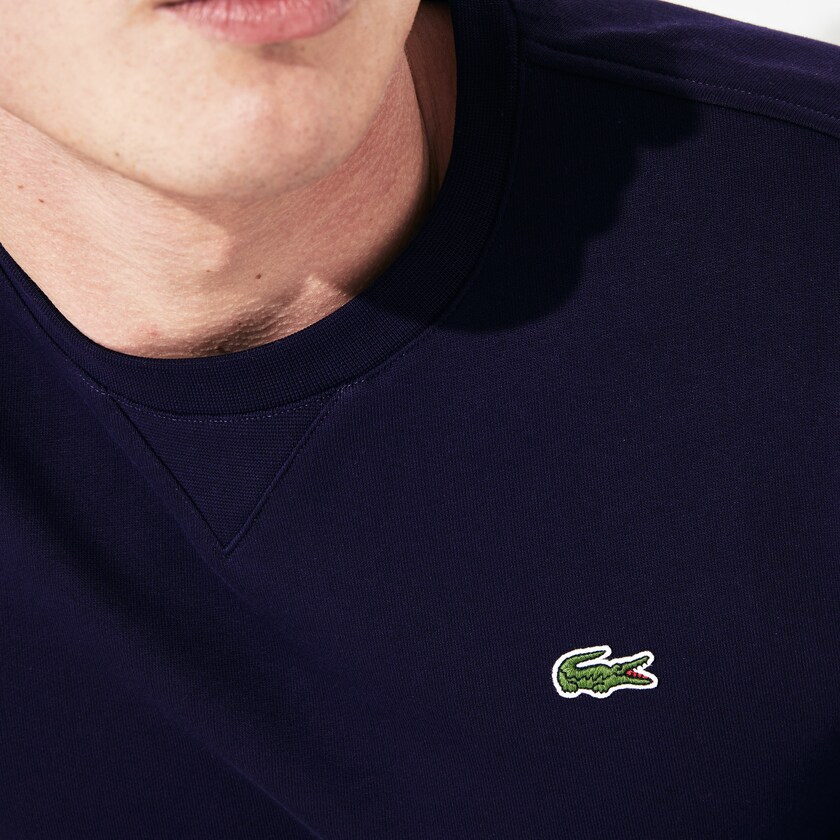 Men's Lacoste Navy Blue Sweatshirts SPORT Crew Neck Fleece OI2-96599L3