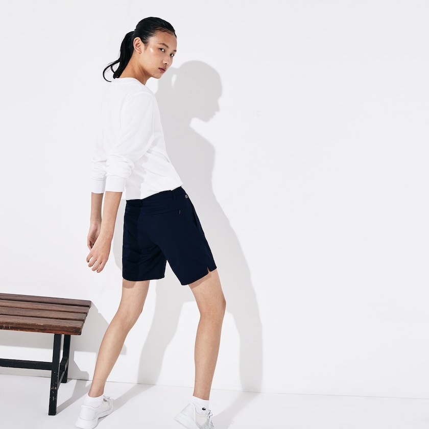 Women's Lacoste Navy Blue Shorts SPORT Gabardine Bermuda NH1-51335O3