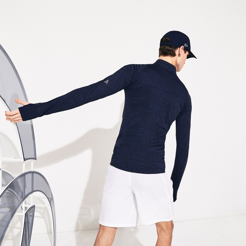 Men's Lacoste Navy Blue Jackets SPORT Novak Djokovic Stretch Zippered HS2-44304S7
