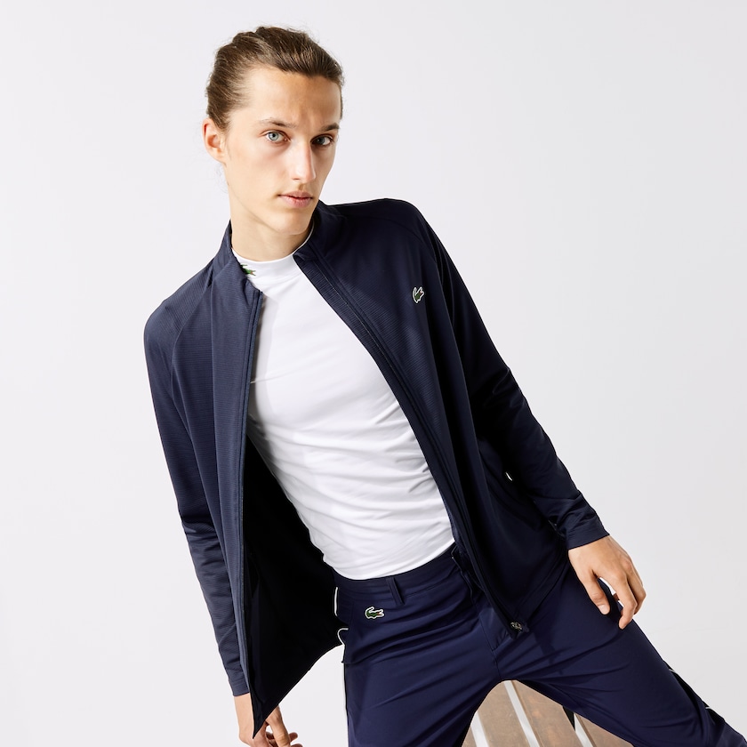 Men's Lacoste Navy Blue Jackets SPORT Stretch Ergonomic Zippered Golf UN1-84018D4