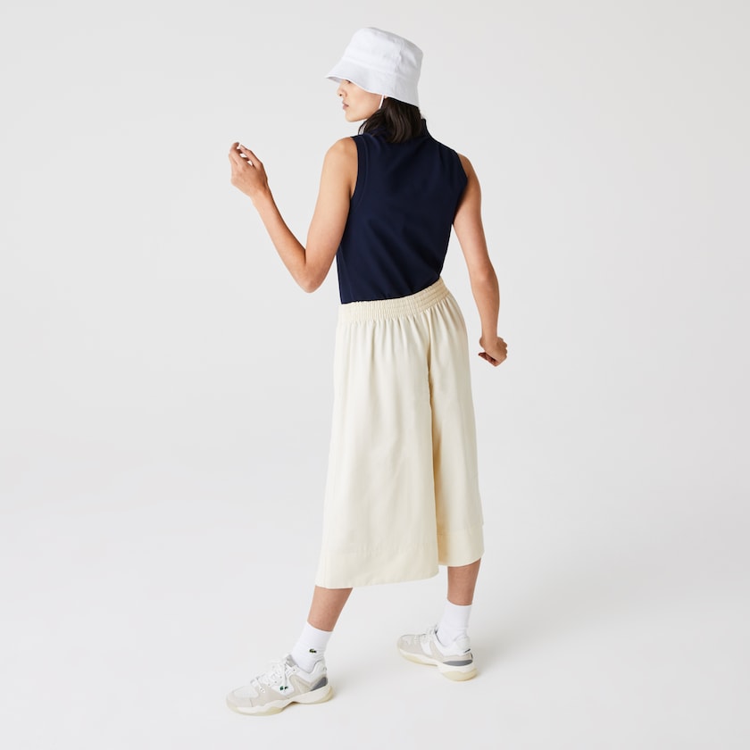 Women's Lacoste Navy Blue Polo Shirts Sleeveless Cotton Piqué TE2-17931L1