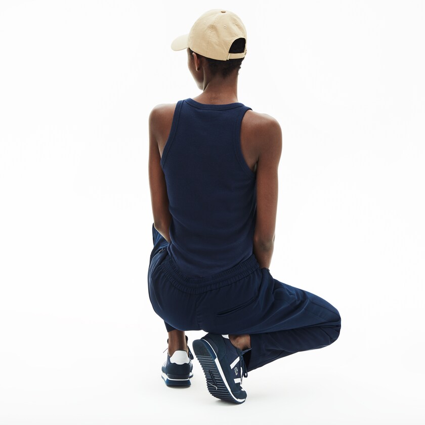 Women's Lacoste Navy Blue T Shirts Sleeveless Scoopneck Top XL2-65066J1