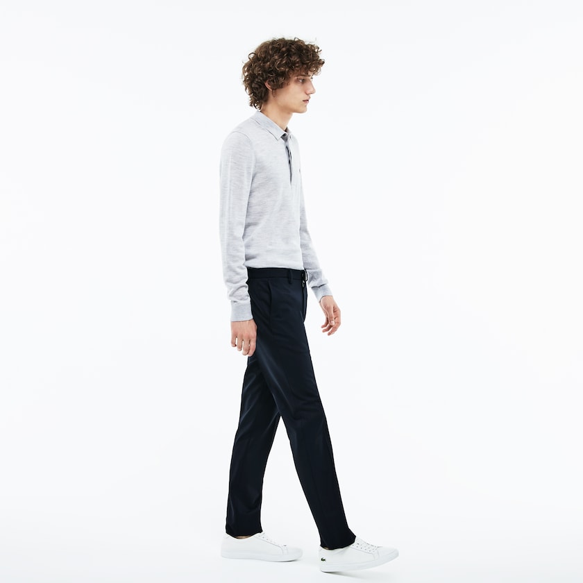 Men's Lacoste Navy Blue Pants Slim Fit Stretch Twill Chino SC7-77557M6