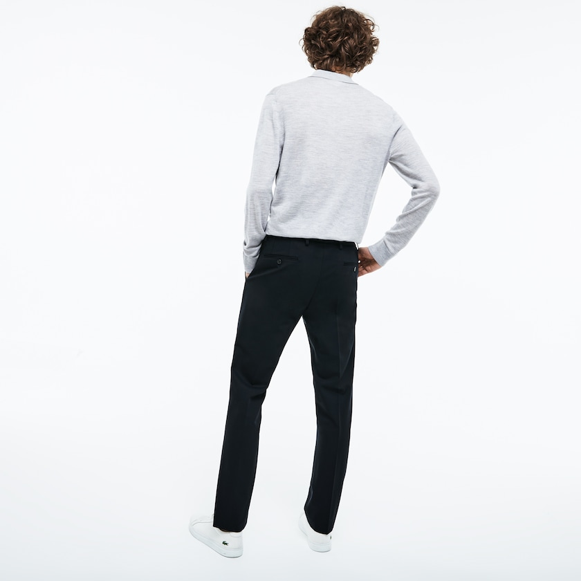 Men's Lacoste Navy Blue Pants Slim Fit Stretch Twill Chino SC7-77557M6