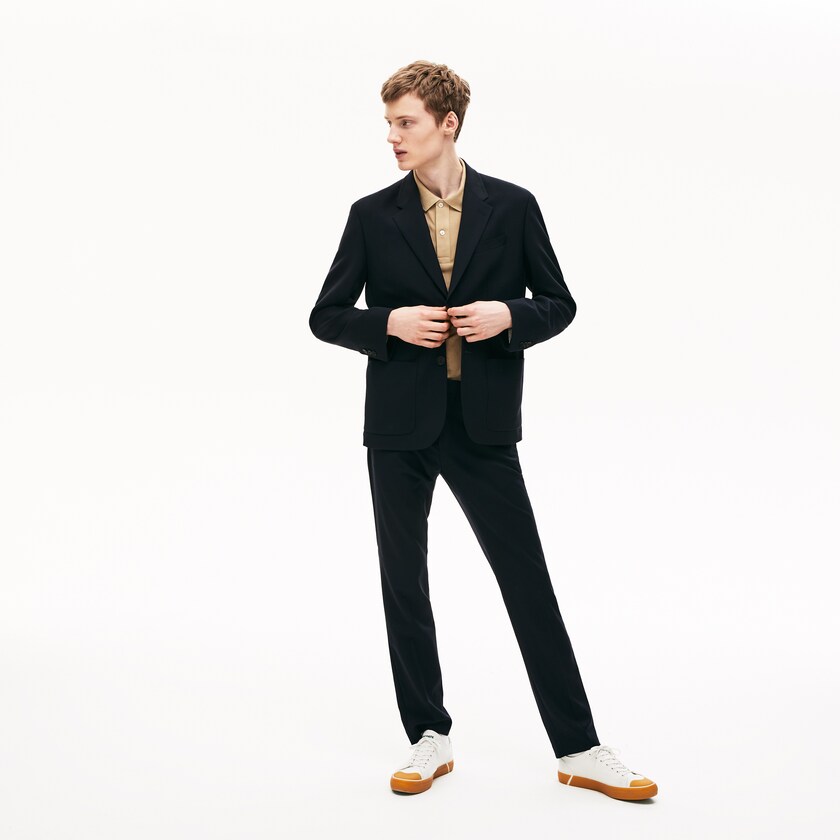 Men's Lacoste Navy Blue Jackets Straight-Cut Wool HP0-80988K1