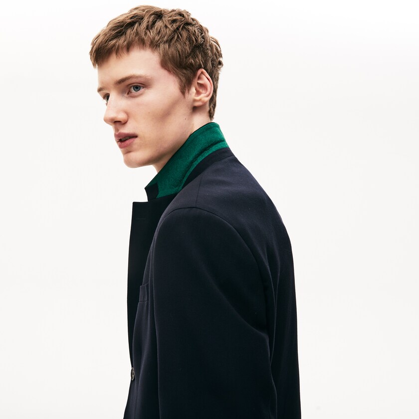 Men's Lacoste Navy Blue Jackets Straight-Cut Wool HP0-80988K1