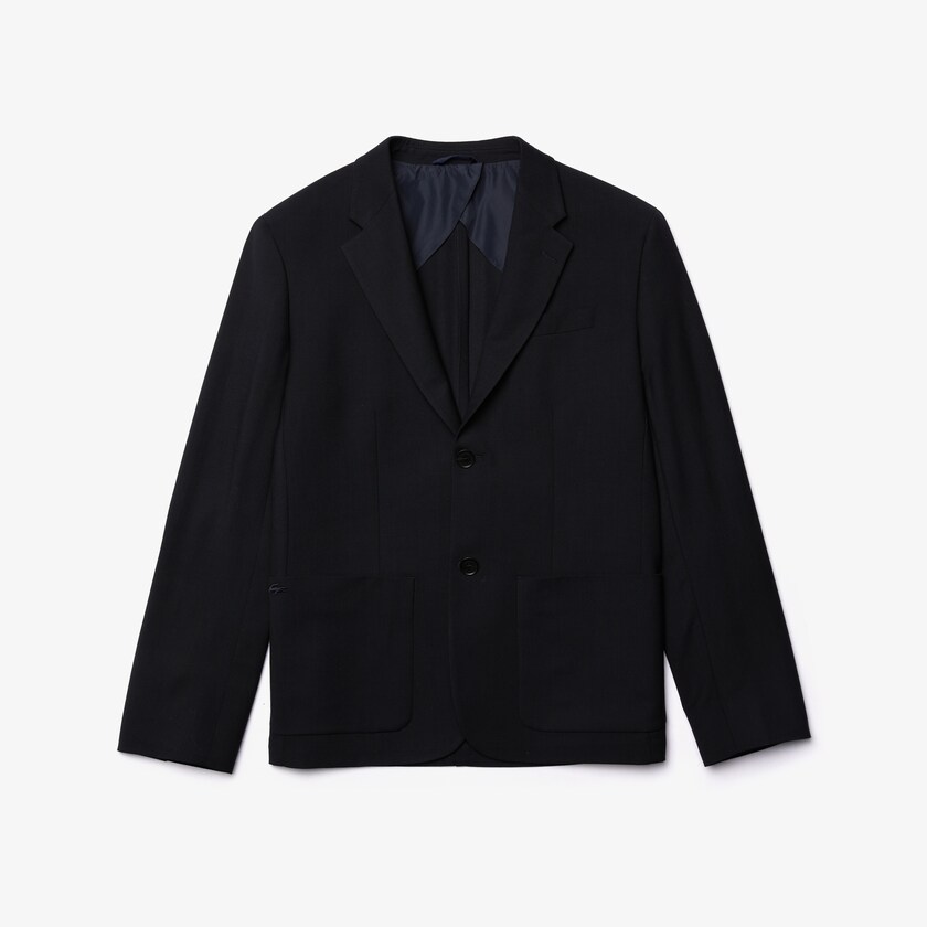 Men's Lacoste Navy Blue Jackets Straight-Cut Wool HP0-80988K1