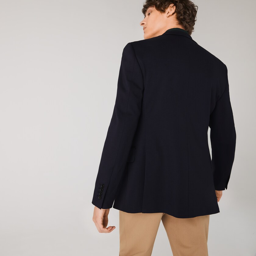 Men's Lacoste Navy Blue Blazers Stretch Buttoned Straight Fit DD2-14111K6