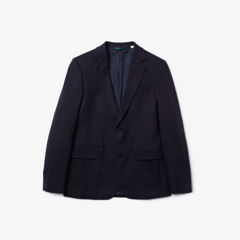 Men's Lacoste Navy Blue Blazers Stretch Buttoned Straight Fit DD2-14111K6