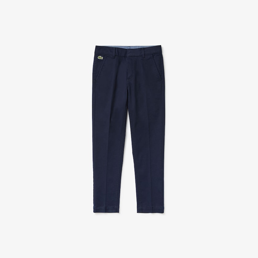 Kids' Lacoste Navy Blue Pants Stretch Chinos DE8-56765W5