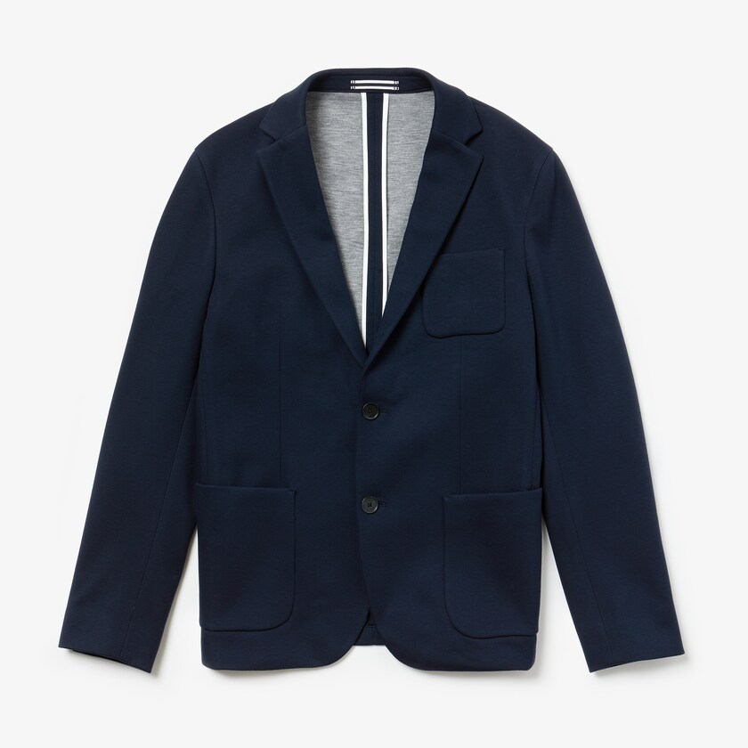 Men's Lacoste Navy Blue Blazers Stretch Cotton Jersey Piqué TA7-01030Z6