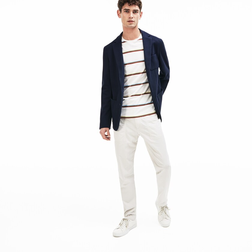 Men's Lacoste Navy Blue Blazers Stretch Cotton Jersey Piqué TA7-01030Z6