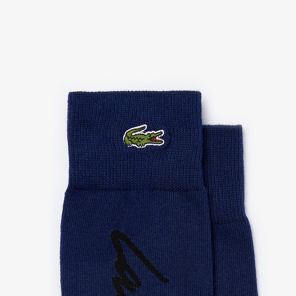 Men's Lacoste Navy Blue / Black Socks LIVE Signature Print TV2-17411M6