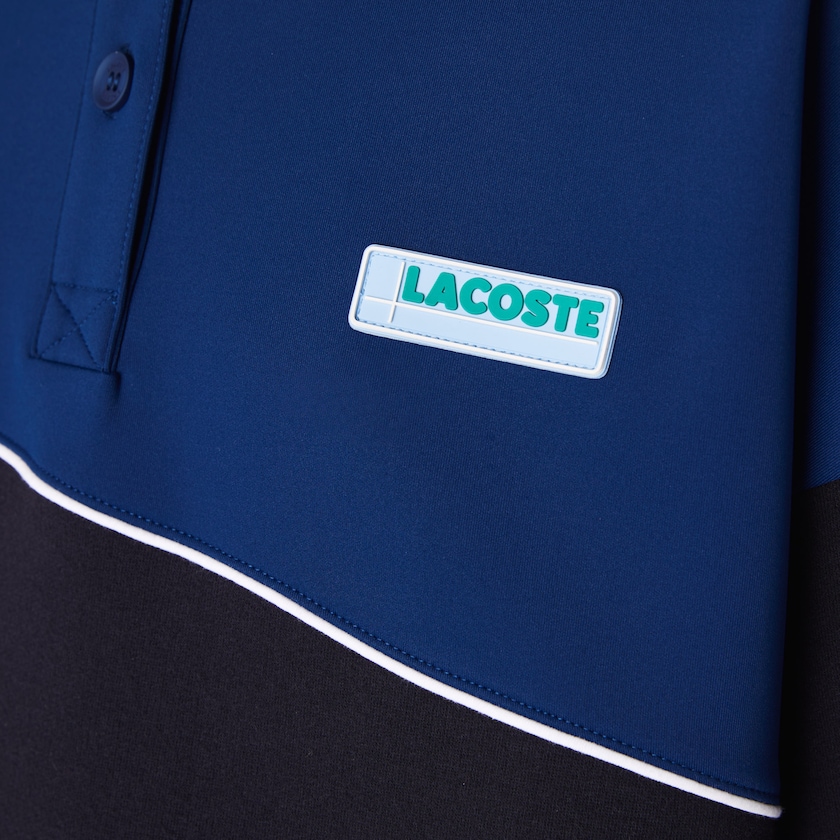 Women's Lacoste Navy Blue / Blue Polo Dress LIVE Two-Tone Fleece And Neoprene NF5-68096W6