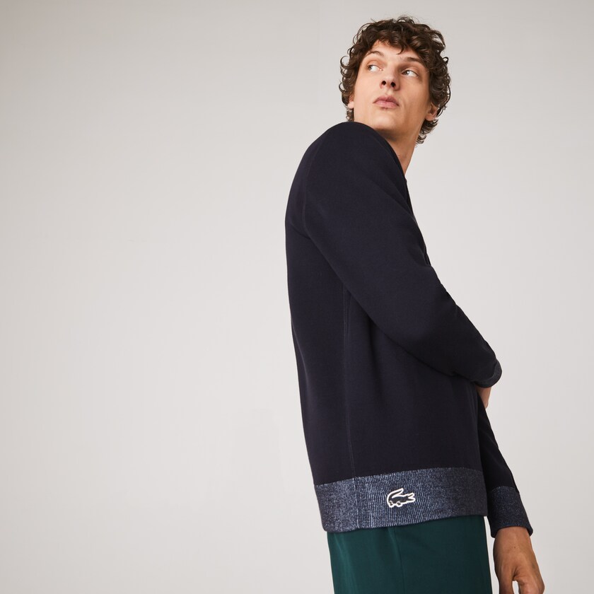 Men's Lacoste Navy Blue / Blue Sweaters Reversible Crew Neck Contrast SL5-10361S4