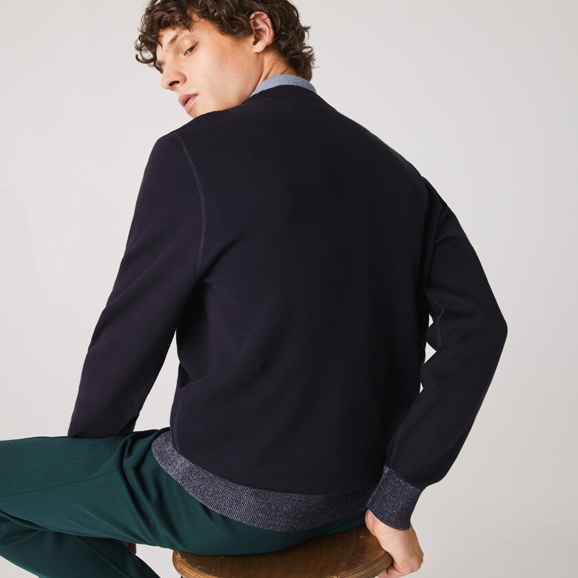 Men's Lacoste Navy Blue / Blue Sweaters Reversible Crew Neck Contrast SL5-10361S4