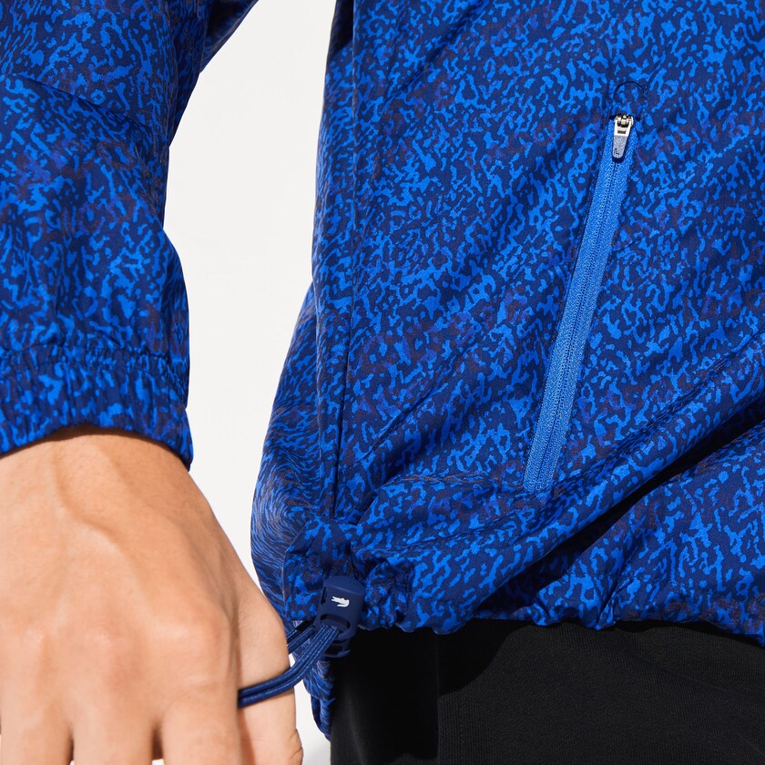 Men's Lacoste Navy Blue / Blue Jackets SPORT Hooded Print Zip RF2-89638O3
