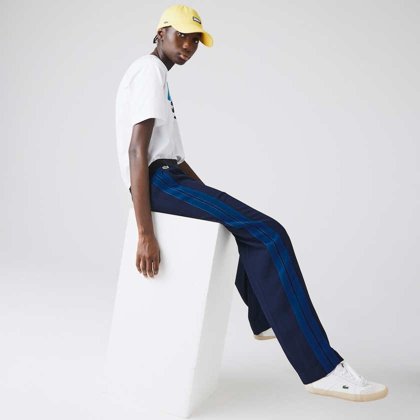 Women's Lacoste Navy Blue / Blue Pants Twill Flared BE4-35183J1
