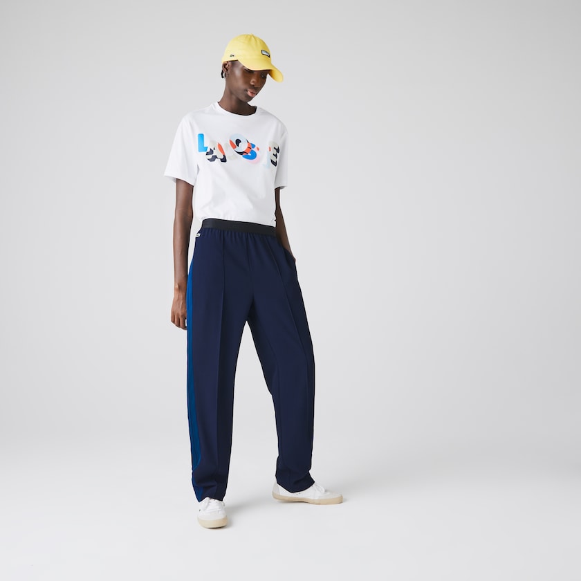 Women's Lacoste Navy Blue / Blue Pants Twill Flared BE4-35183J1