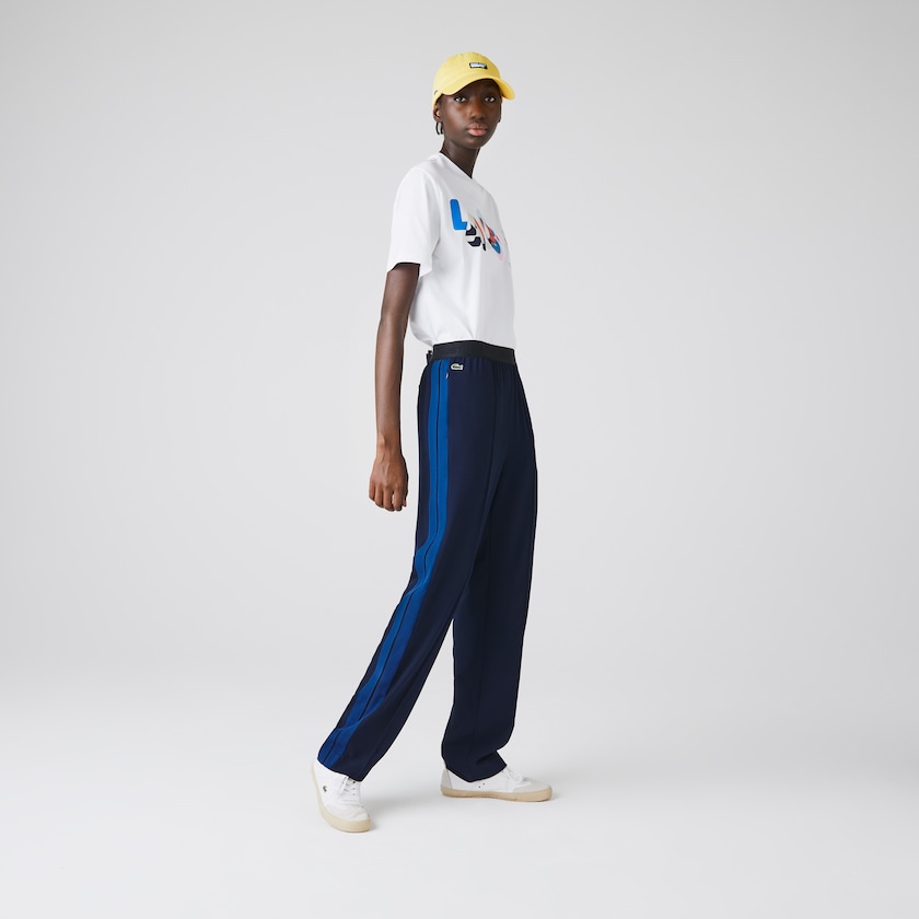 Women's Lacoste Navy Blue / Blue Pants Twill Flared BE4-35183J1