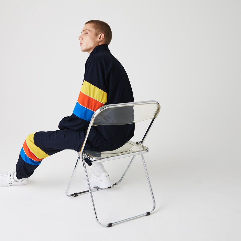 Men's Lacoste Navy Blue / Blue / Red / Yellow Jackets SPORT Zip Neck Lightweight Water-Resistant WH6-26442X3