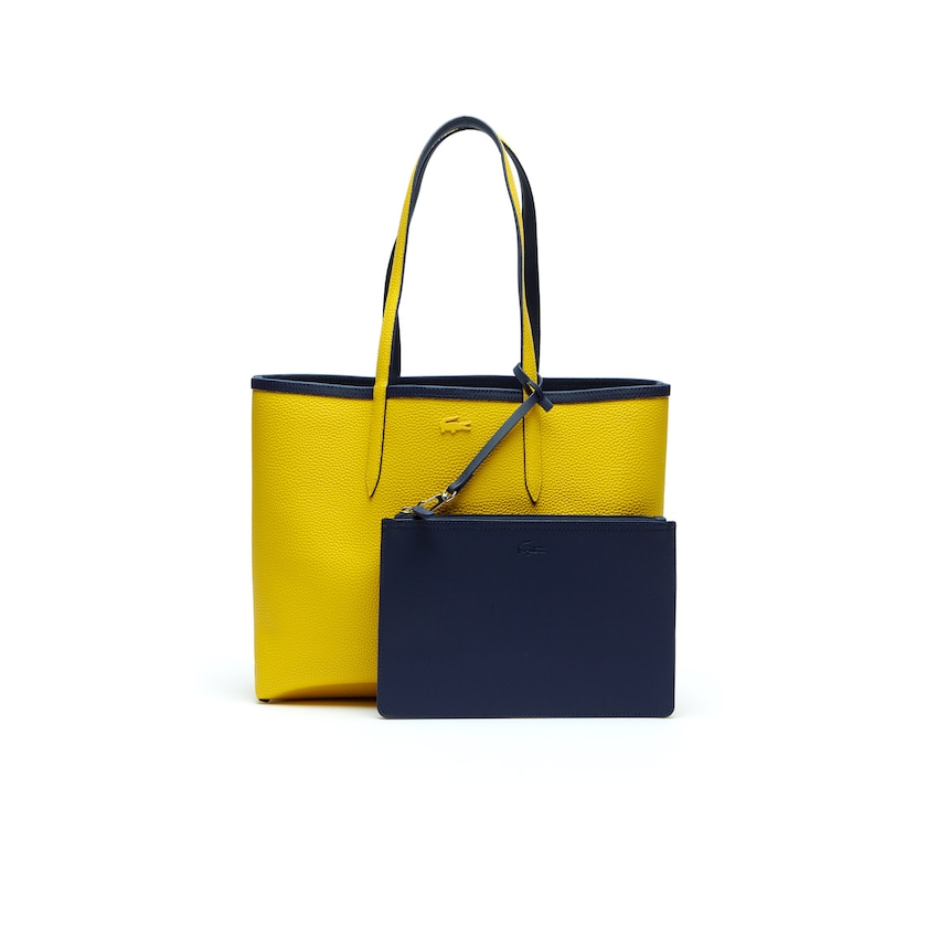 Women's Lacoste Navy Blue / Gold Tote Bags Anna Reversible Bicolor GV1-01370Q4