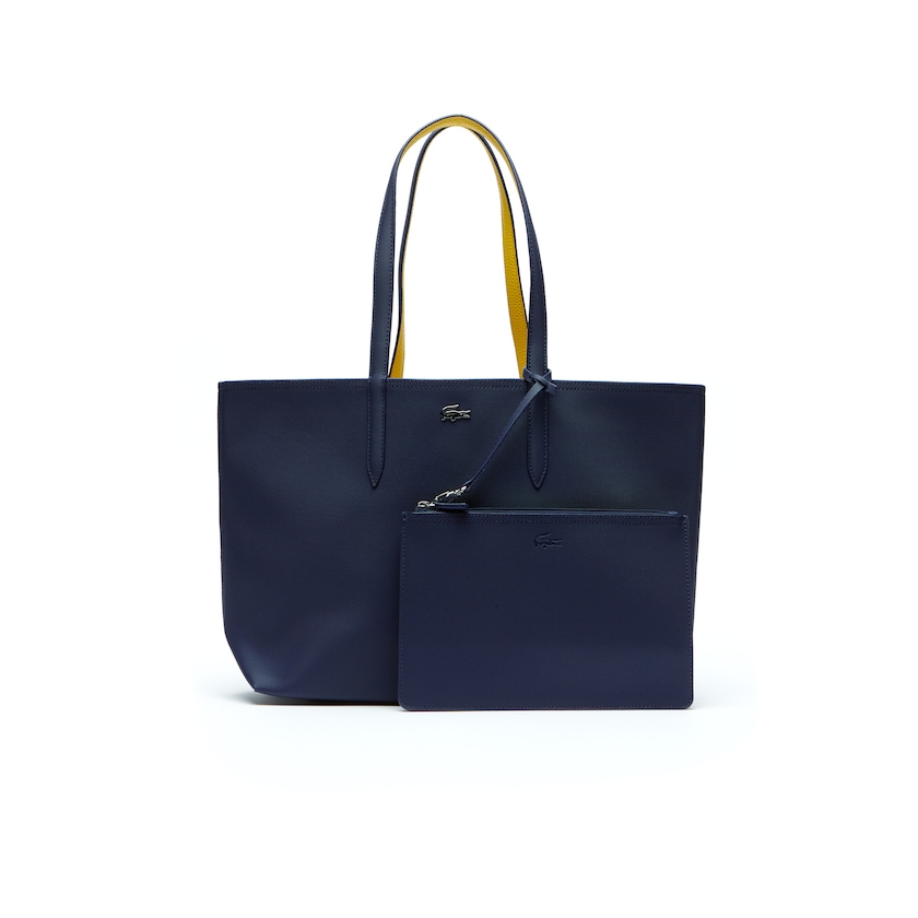 Women's Lacoste Navy Blue / Gold Tote Bags Anna Reversible Bicolor GV1-01370Q4