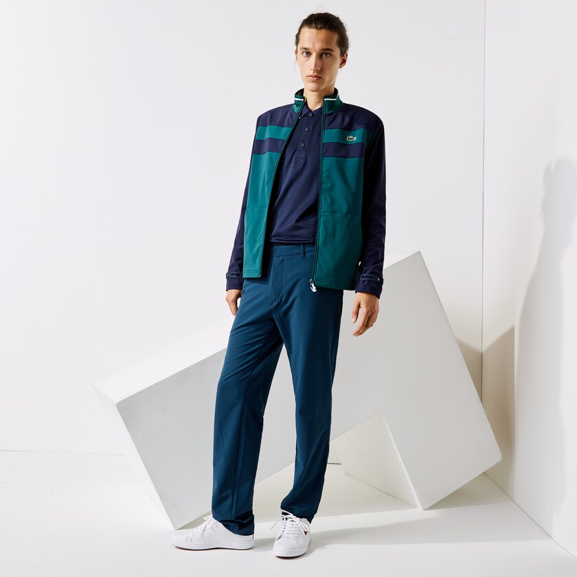 Men's Lacoste Navy Blue / Green Pants SPORT Checkered Technical Golf MO4-46454D4