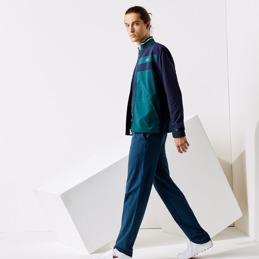 Men's Lacoste Navy Blue / Green Pants SPORT Checkered Technical Golf MO4-46454D4