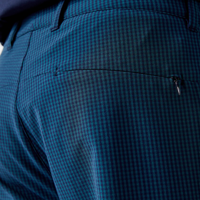 Men's Lacoste Navy Blue / Green Pants SPORT Checkered Technical Golf MO4-46454D4