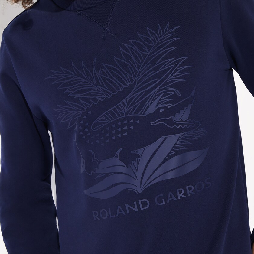 Men's Lacoste Navy Blue / Green Sweatshirts SPORT Roland Garros Plant Print BQ6-97279M7