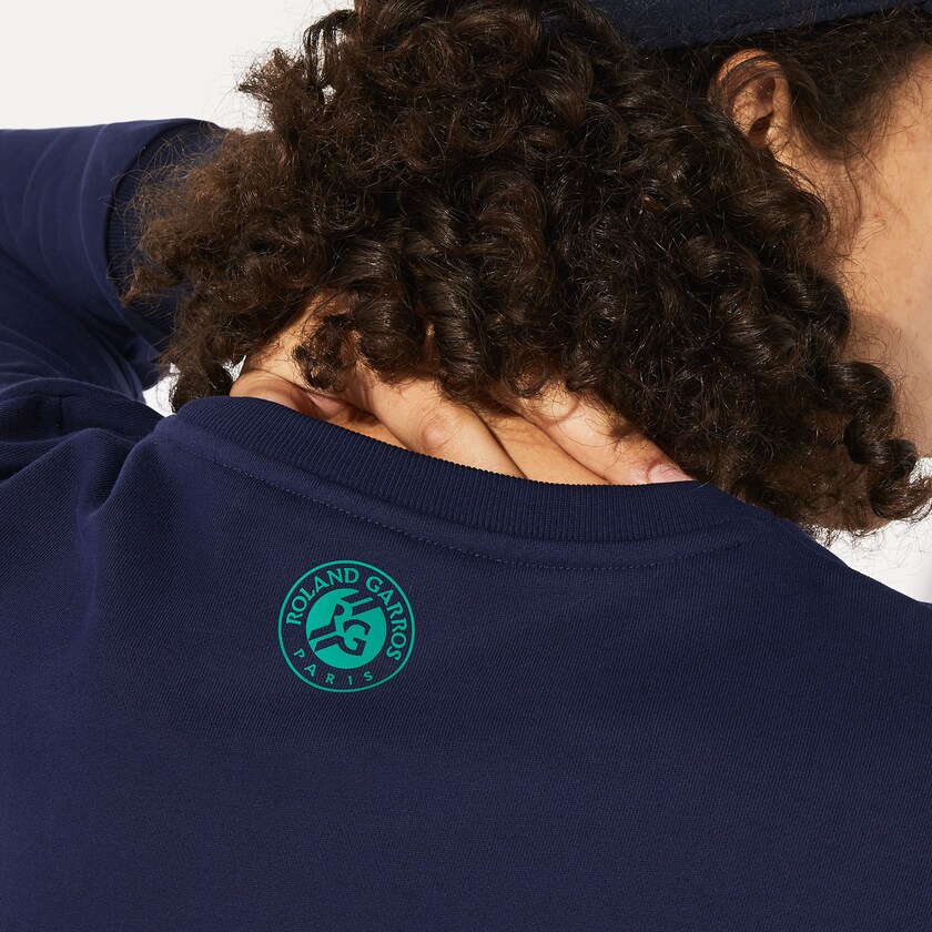 Men's Lacoste Navy Blue / Green Sweatshirts SPORT Roland Garros Plant Print BQ6-97279M7