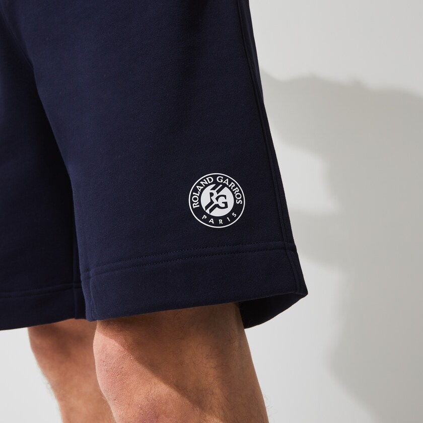 Men's Lacoste Navy Blue / Green / White Shorts SPORT Roland Garros Cotton Fleece EH5-49704R0