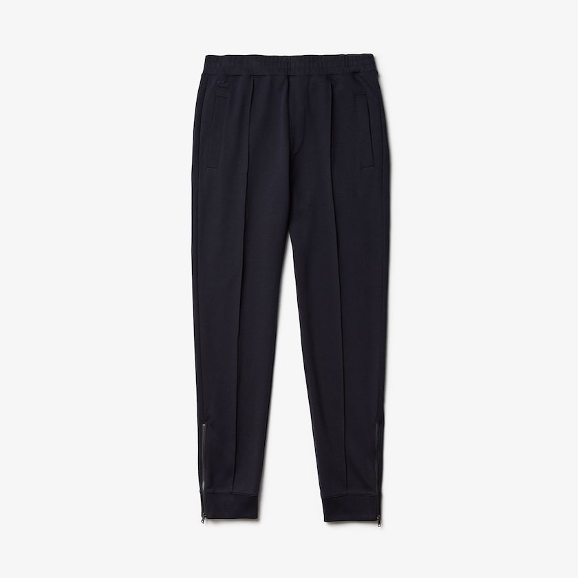 Men's Lacoste Navy Blue / Khaki Green Pants Pleated Cotton-Silk Track VC5-07420C8