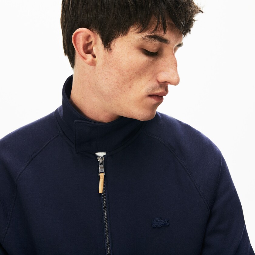 Men's Lacoste Navy Blue / Khaki Green Sweatshirts Zippered Solid KP3-45134O2