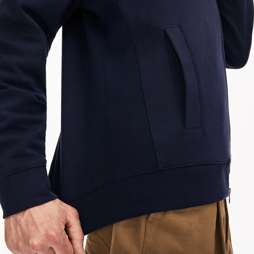 Men's Lacoste Navy Blue / Khaki Green Sweatshirts Zippered Solid KP3-45134O2