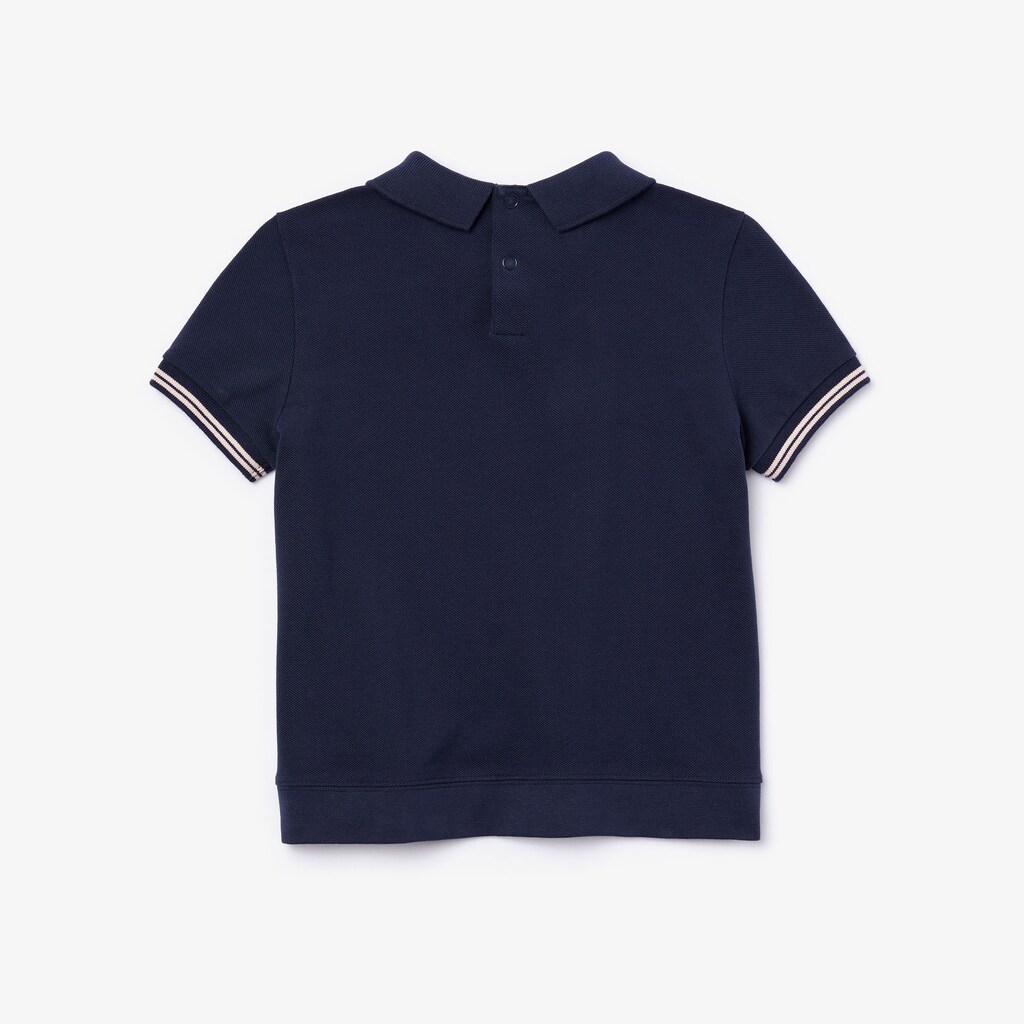 Kids' Lacoste Navy Blue / Light Pink Polo Shirts Printed Cotton Piqué LQ9-52725B4