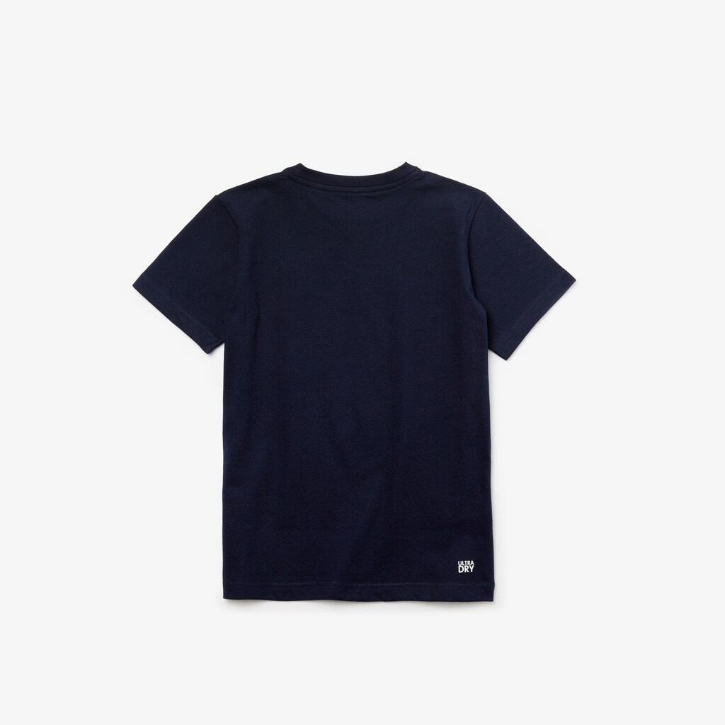 Kids' Lacoste Navy Blue / Pink T Shirts SPORT Printed Breathable Cotton HX1-66436N5