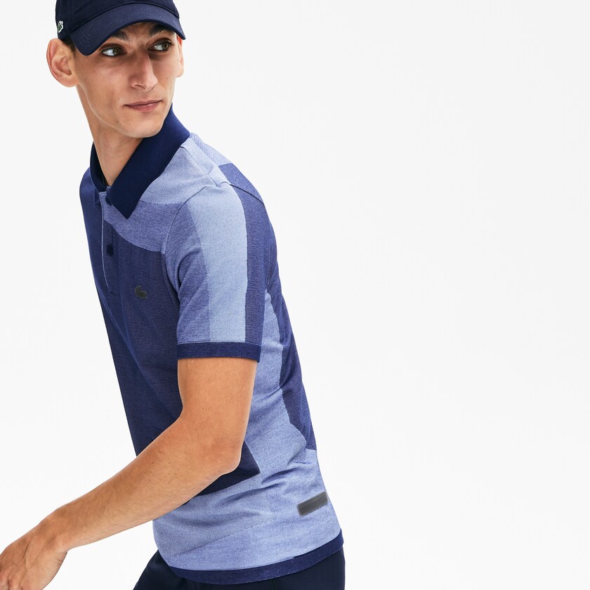 Men's Lacoste Navy Blue / Purple Shirts Motion Ergonomic Polo CF1-71547E0