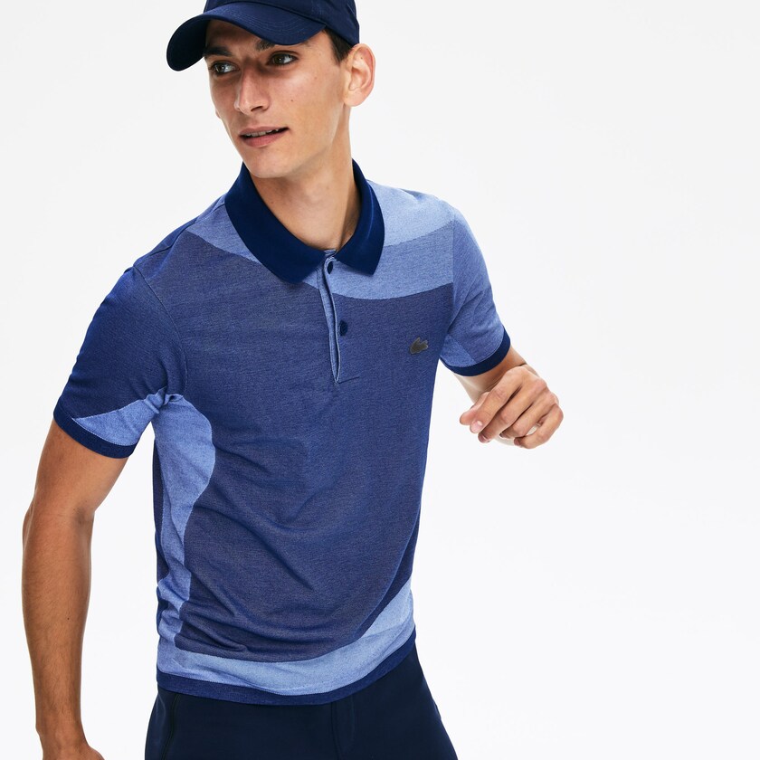Men's Lacoste Navy Blue / Purple Shirts Motion Ergonomic Polo CF1-71547E0