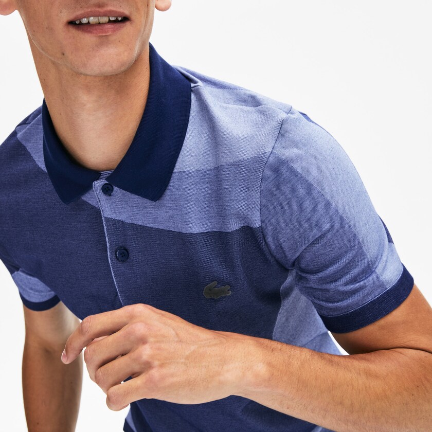 Men's Lacoste Navy Blue / Purple Shirts Motion Ergonomic Polo CF1-71547E0