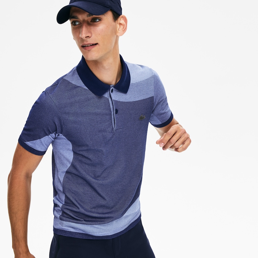Men's Lacoste Navy Blue / Purple Shirts Motion Ergonomic Polo CF1-71547E0